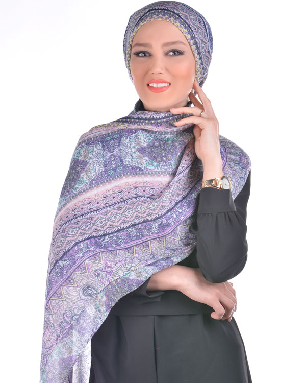 شال نخی طرح دار کد 4056