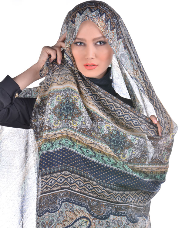 شال نخی طرح دار کد 4056