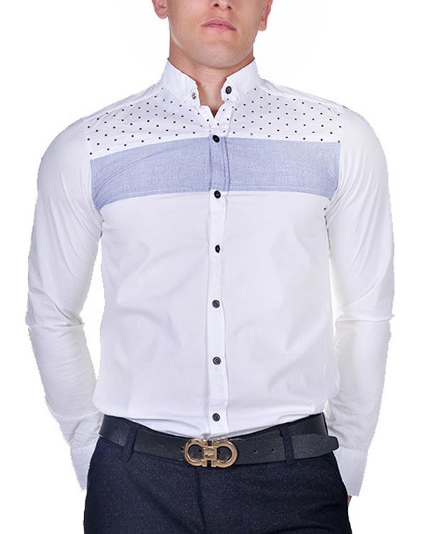 پیراهن مردانه نخی B&L مدل 552