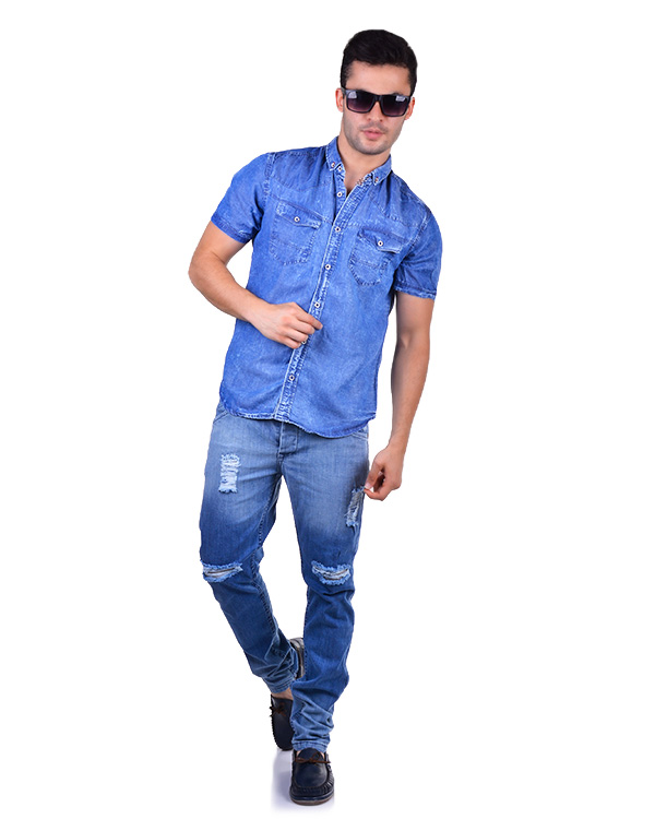 پیراهن مردانه جین B&L مدل 528