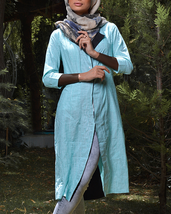مانتو زنانه نخی مدل 2443