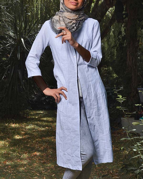 مانتو زنانه نخی مدل 2443