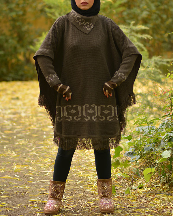مانتو پانچ بافت مدلاین مدل 2076