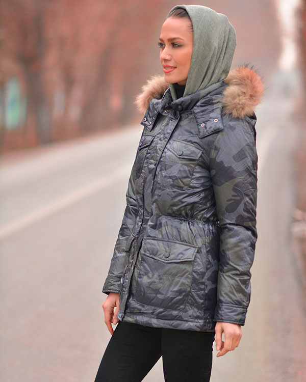 کاپشن زنانه طرح چریکی مدل 642