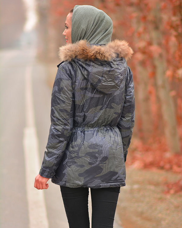 کاپشن زنانه طرح چریکی مدل 642