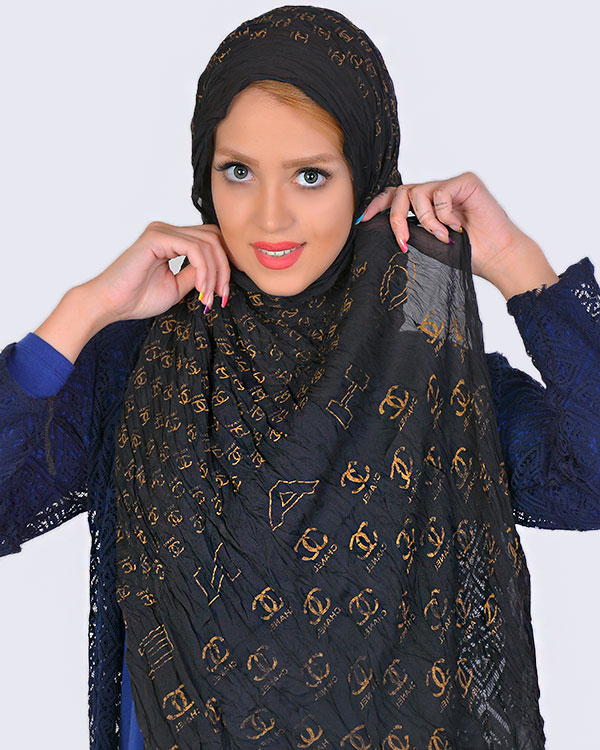 شال حریر طرح CHANEL مدل 1022