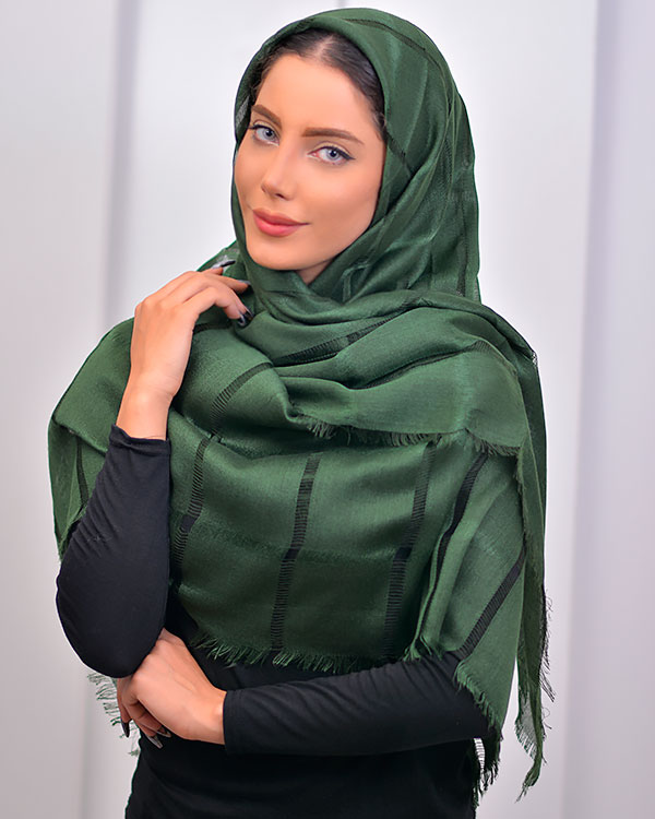روسری نخی طرح پنجره‌ای مدل 0940