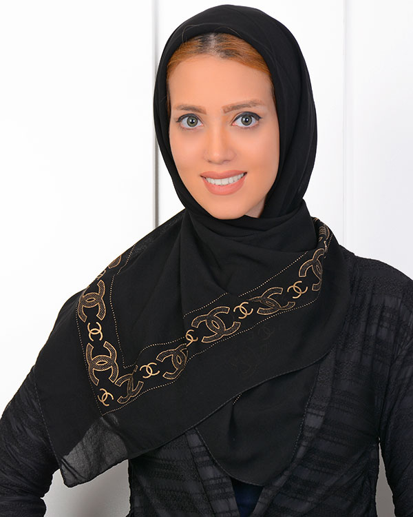 روسری حریری طلا کوب مدل 0701
