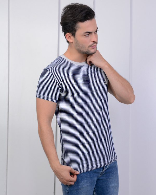 تی شرت راه راه یقه گرد ck مدل 0612
