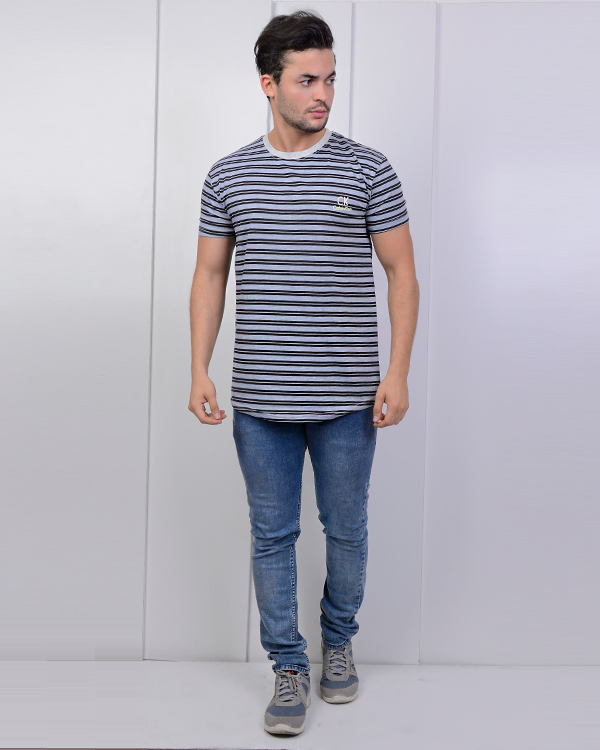 تی شرت راه راه یقه گرد ck مدل 0611
