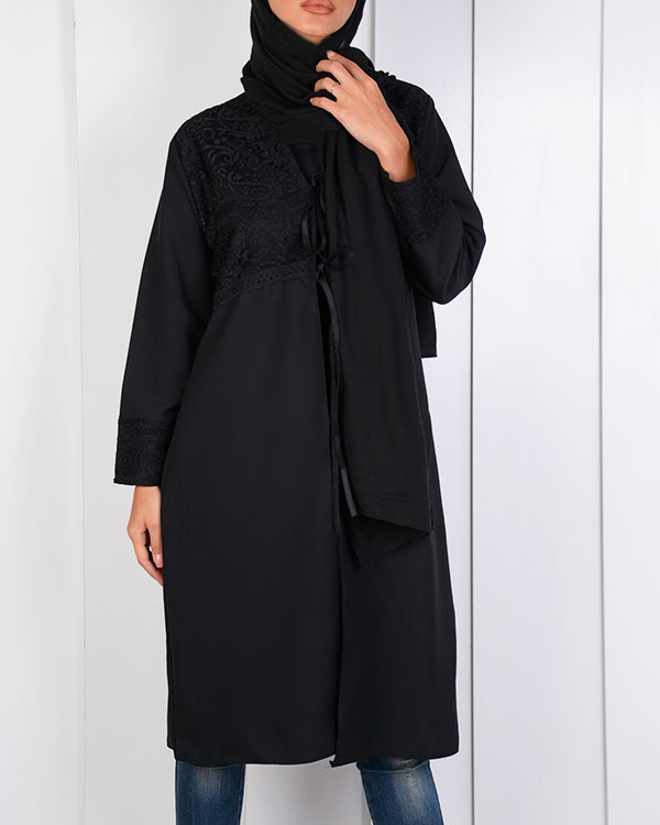 مانتو زنانه گیپور دار مدل 0556