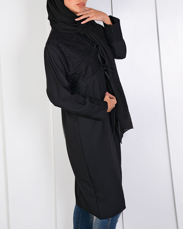 مانتو زنانه گیپور دار مدل 0556