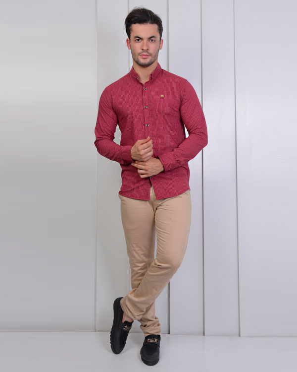 پیراهن مردانه چهارخانه ریزمدل 0540