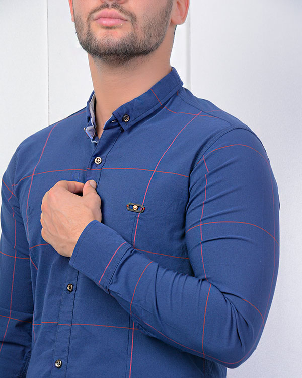 پیراهن مردانه چهارخانه درشت مدل 0392
