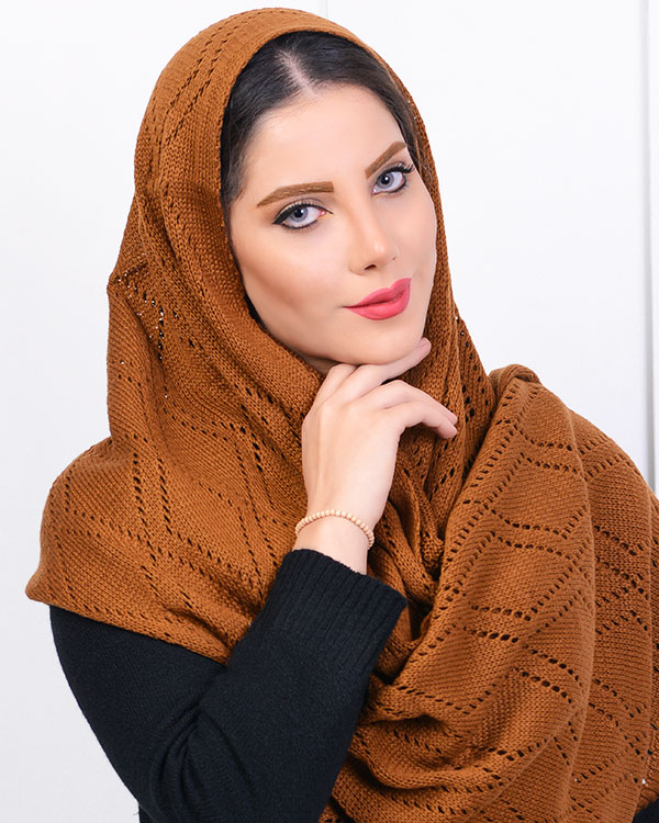 شال بافت طرح لوزی مدل 0298