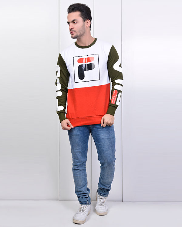 تی شرت پاییزه طرح FILA تمام چاپ مدل 1350