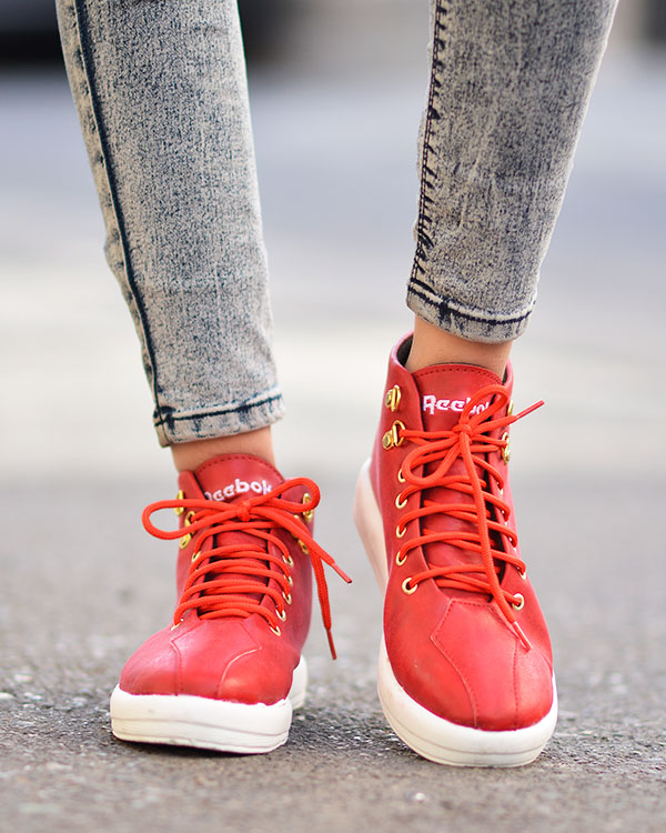 کفش طرح REEBOK دخترانه ساق دار مدل 1131