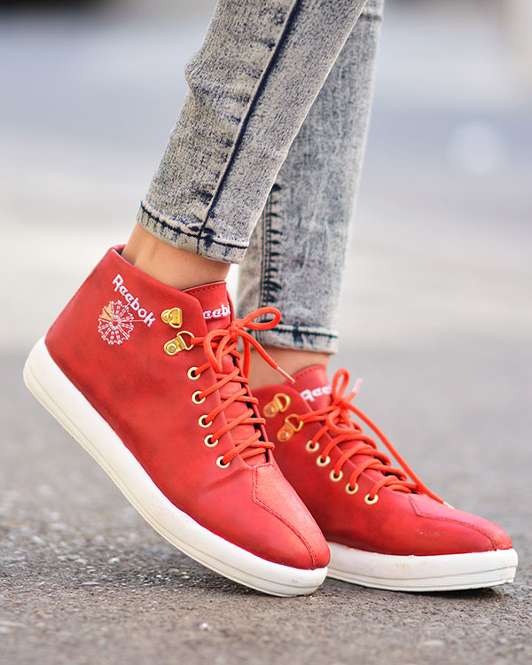 کفش طرح REEBOK دخترانه ساق دار مدل 1131