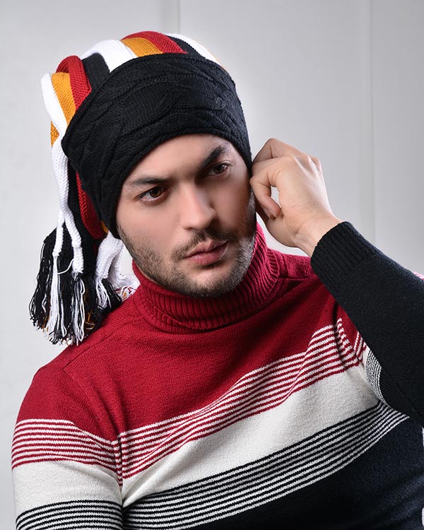 کلاه بافت رنگین کمان مدل 1103