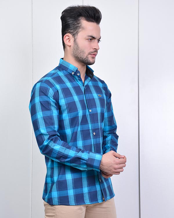 پیراهن مردانه چهارخانه درشت مدل 0949