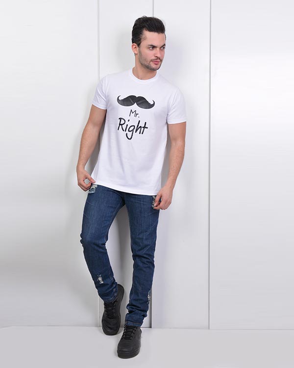 ست تیشرت دوعددی mr & mrs rightمدل 9854