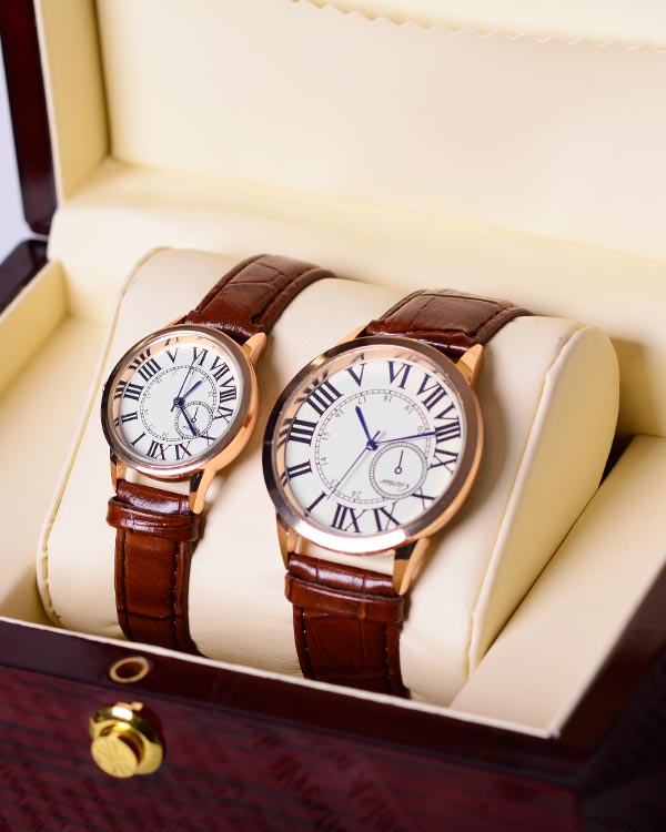 ست ساعت بند چرمی طرح CARTIER مدل 8711