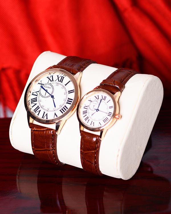 ست ساعت بند چرمی طرح CARTIER مدل 8711