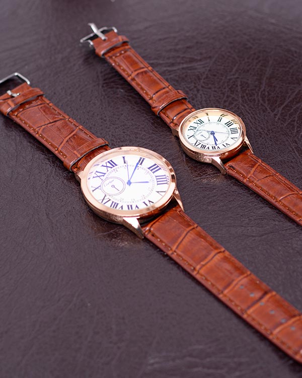 ست ساعت بند چرمی طرح CARTIER مدل 8711