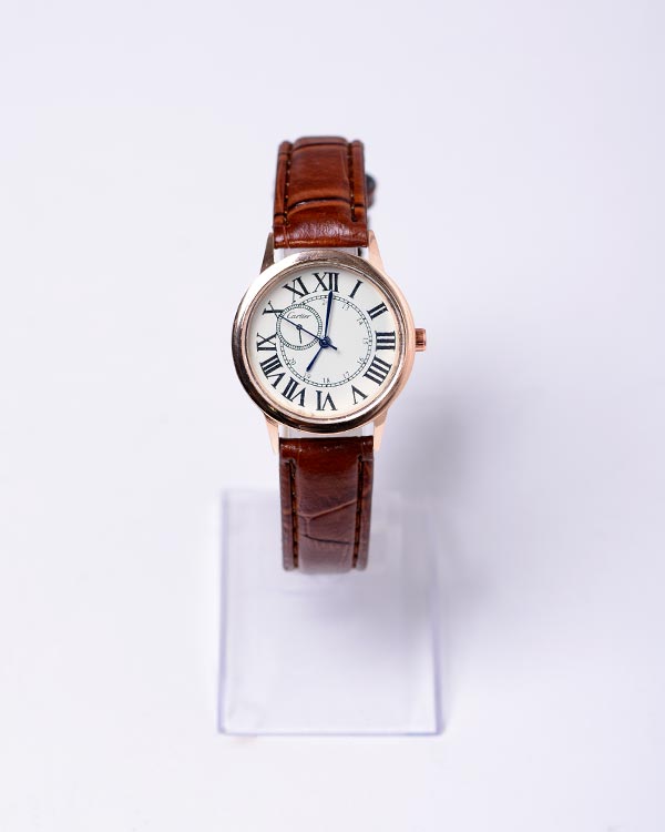 ست ساعت بند چرمی طرح CARTIER مدل 8711