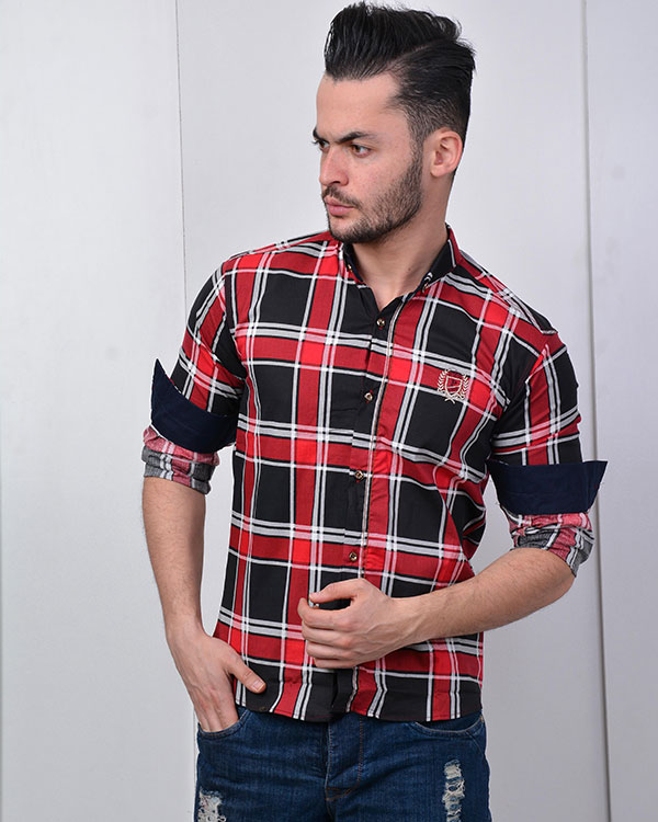 پیراهن مردانه چهارخانه درشت مدل 0677