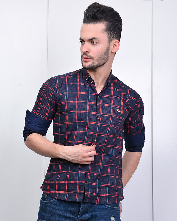 پیراهن مردانه چهارخانه مدل 0675