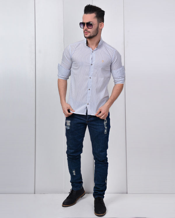 پیراهن مردانه راه راه مدل 0666 