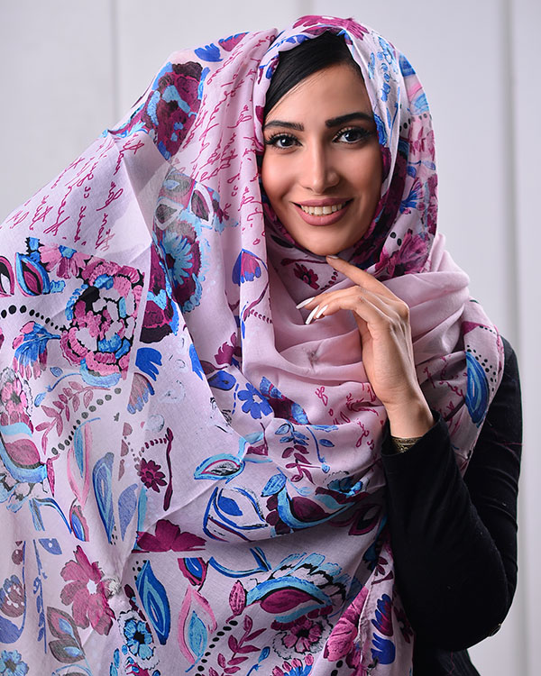 شال نخی گل دار مدل0630