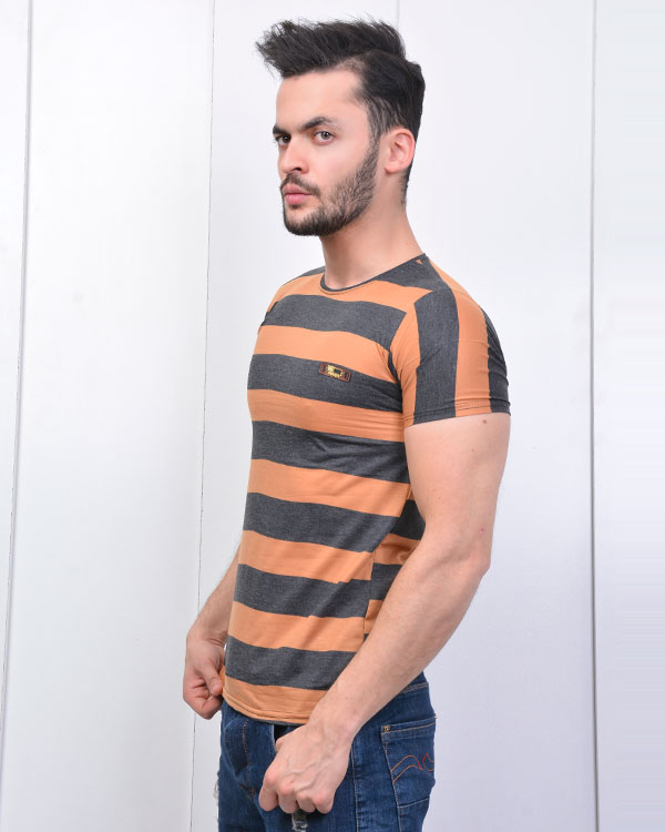 تی شرت یقه گرد راه راه مدل 0591