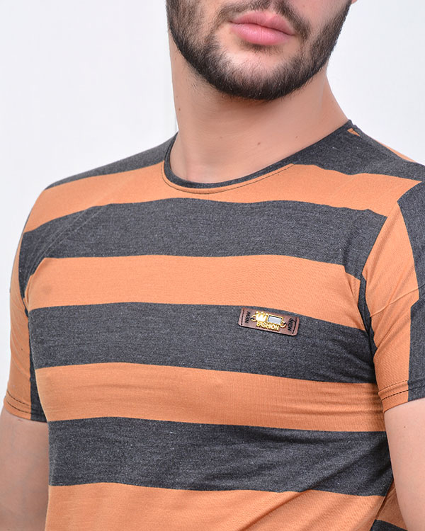 تی شرت یقه گرد راه راه مدل 0591