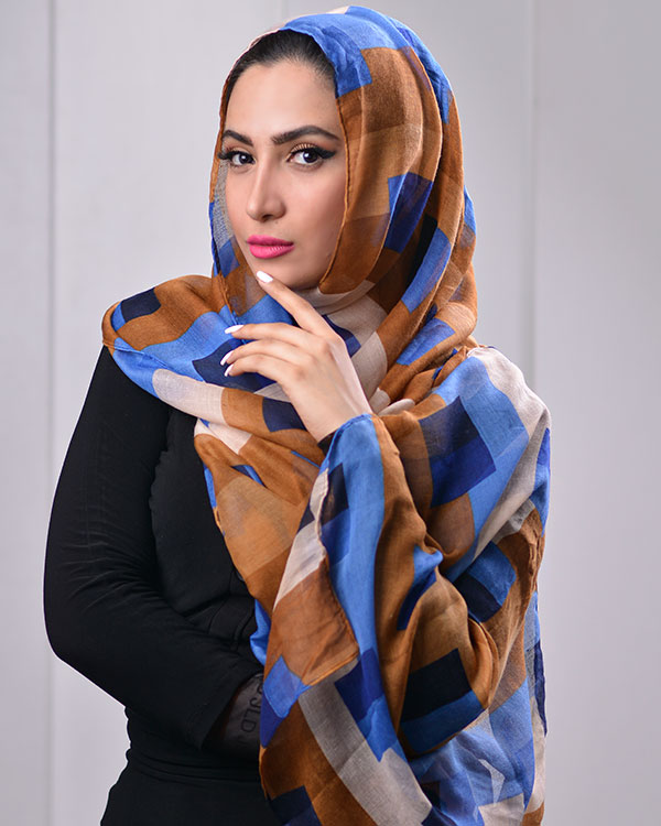 شال نخی هندسی مدل 0568