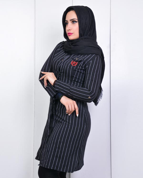 مانتو نخی یقه دیپلمات مدل 0549