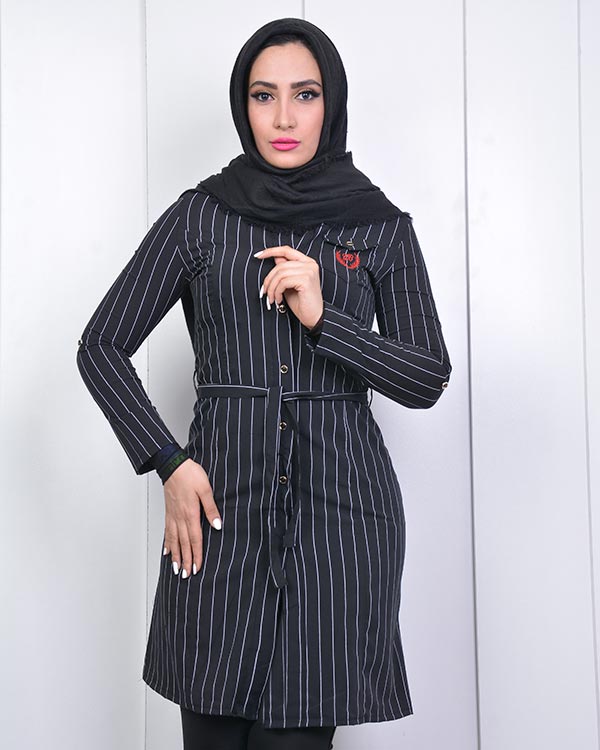 مانتو نخی یقه دیپلمات مدل 0549