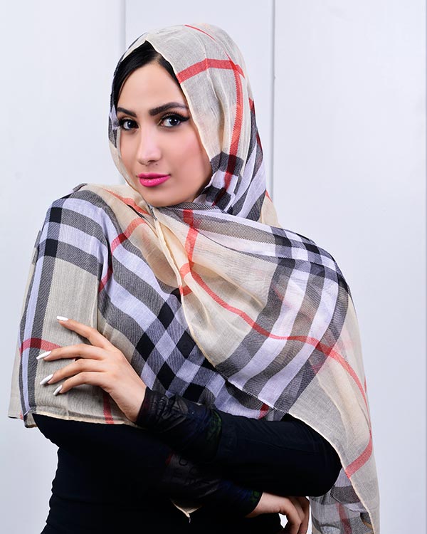 شال زنانه طرح burberry نخی مدل 0557
