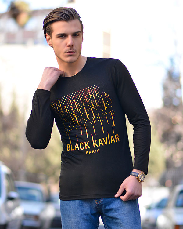 تیشرت مردانه طرح BLACK KAVIAR مدل 4850