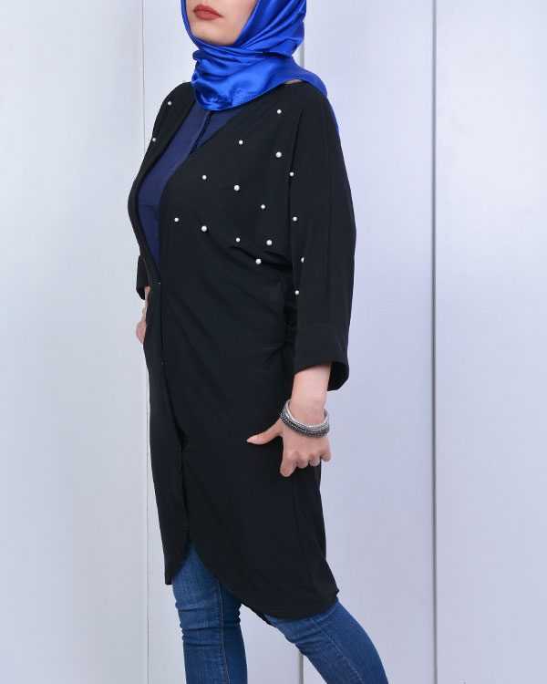 مانتو مروارید عبایی مدل 3372