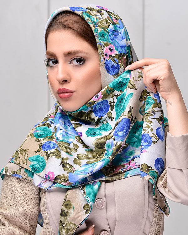 روسری نخی گلدار مدل 3284