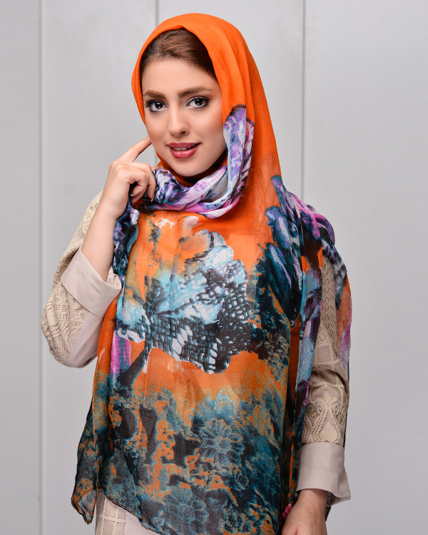شال نخی گل آبرنگی مدل3281
