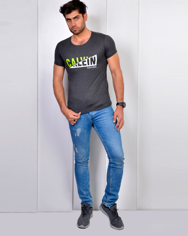 تی شرت مردانه ملانژ CALVIN KLEIN مدل 3260