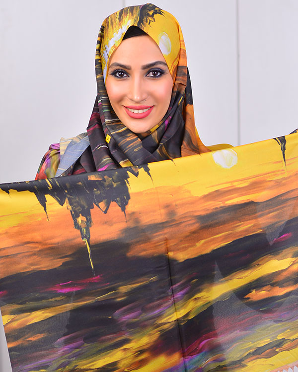 شال طرح غروب خورشید مدل 3511