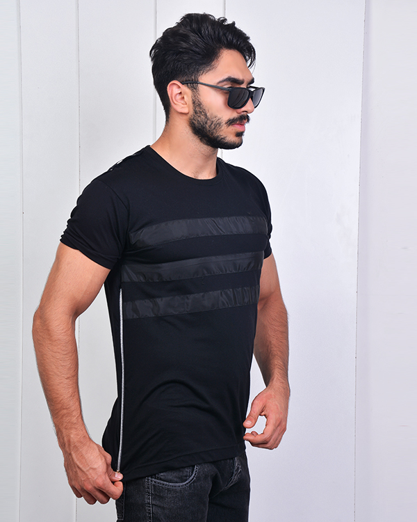 تی شرت یقه گرد جلوساتن مدل 2991