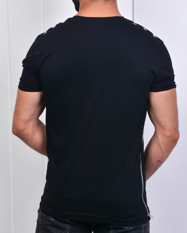 تی شرت یقه گرد جلوساتن مدل 2991