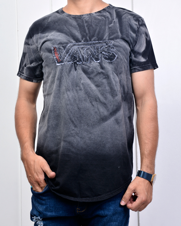 تی شرت یقه گرد سنگ شور طرح VANS مدل 2979