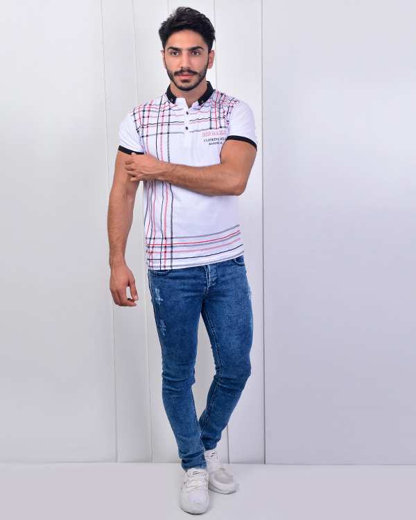 پولوشرت مردانه طرح دار مدل 2972