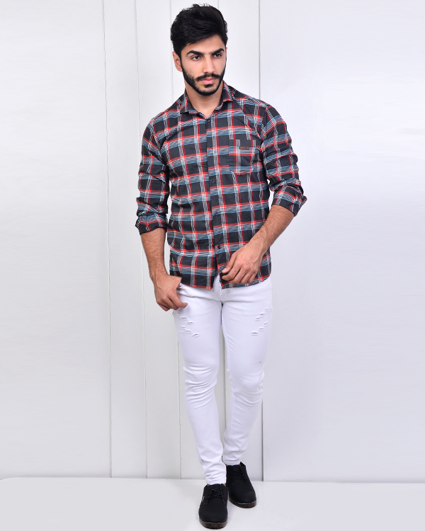 پیراهن مردانه چهارخانه مدل 2877